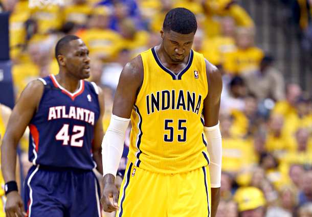 Roy Hibbert's Pacers are desperate and increasingly dysfunctional. (Andy Lyons/Getty Images)